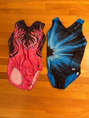 GK Pink Flame Leotard & Blue Galaxy Print Leotard Two-Pack